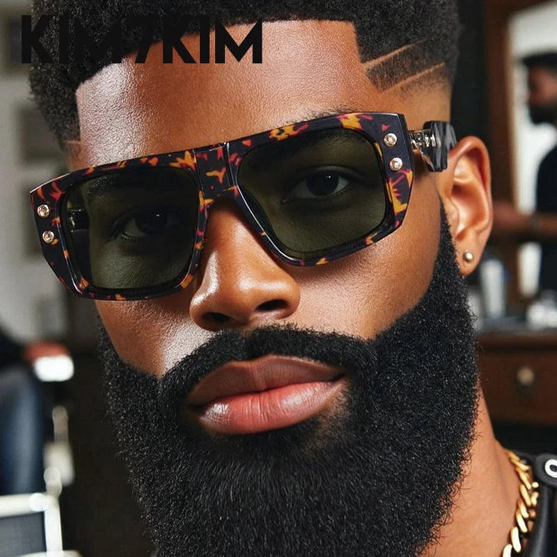 Steampunk Square Polarized Sunglasses Men Big 2025 Luxury Brand Punk UV400 Driving Sun Glasses Fashion Eyewear For Male Shades