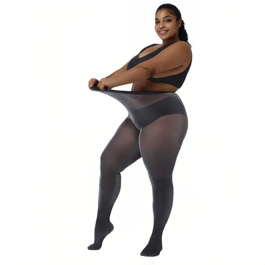 Plus Size Pantyhose 60D Sheer Tights Big Size Women's Silver Glitter Stockings Stretch sexy pour femme xxl Large Sizes up to 5XL