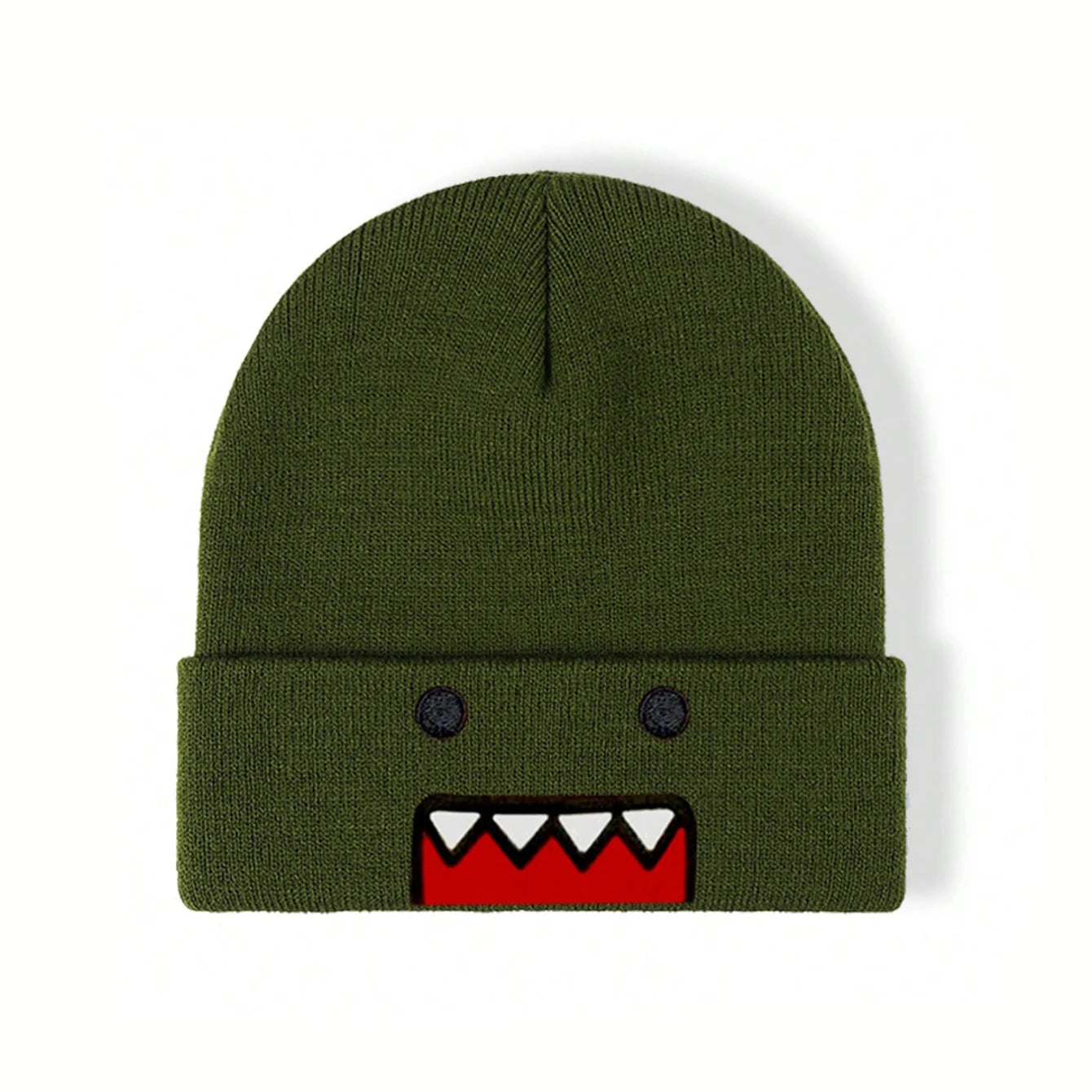 Domo Kun Cartoon Embroidered Knitted Hat Autumn Winter Outdoor Warm Windproof Hip Hop Casual Trendy Style for Men Women