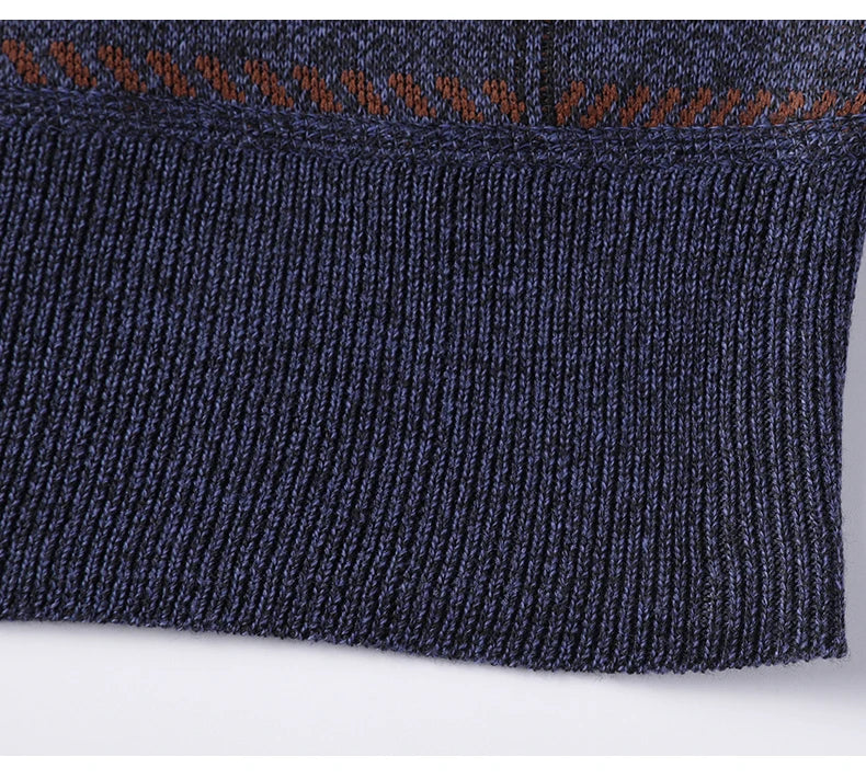 Round Necked Sweater for Men with Plush Insulation and Inner Layer for Men with Bottom Layer Men's Autumn and Winter Black Knit