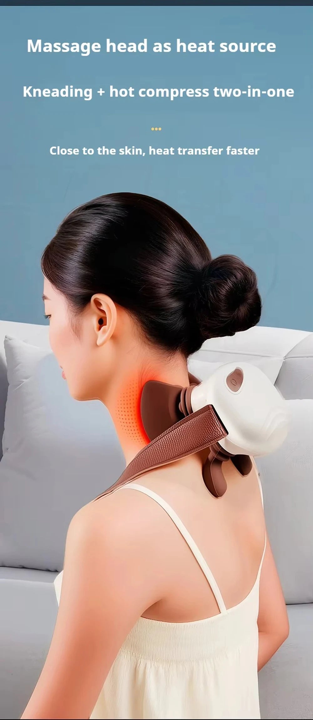 Neck Shoulder Massager Kneading Shiatsu Massager Shawl Kneading Spine Back Muscle Relaxer Trapezius Neck and Shoulder Massage