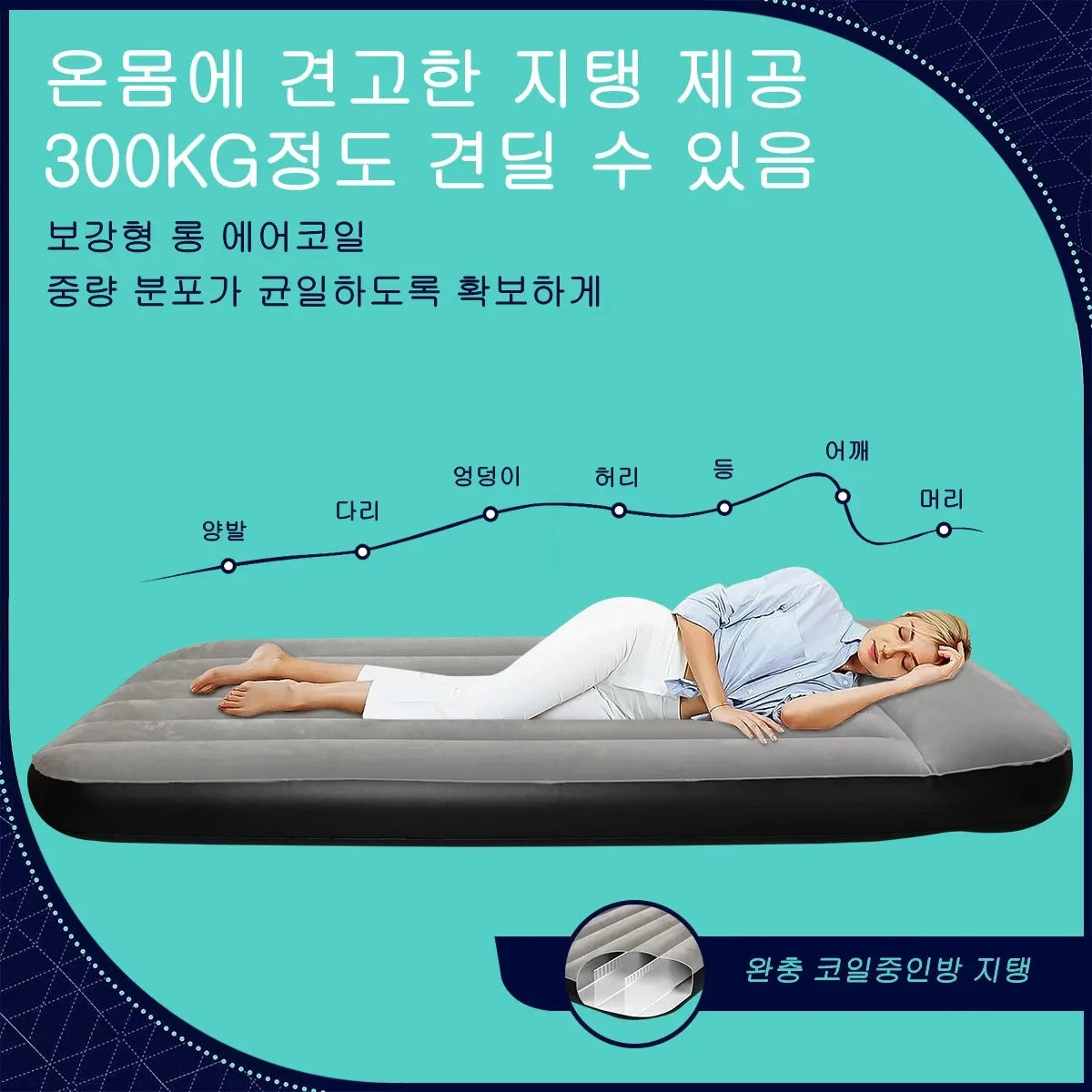 Indoor Inflatable Mattress Portable Foldable Storage 1-2 Person Air Cushion Bed For Family Camping Travel Floor Tent Thick Mat
