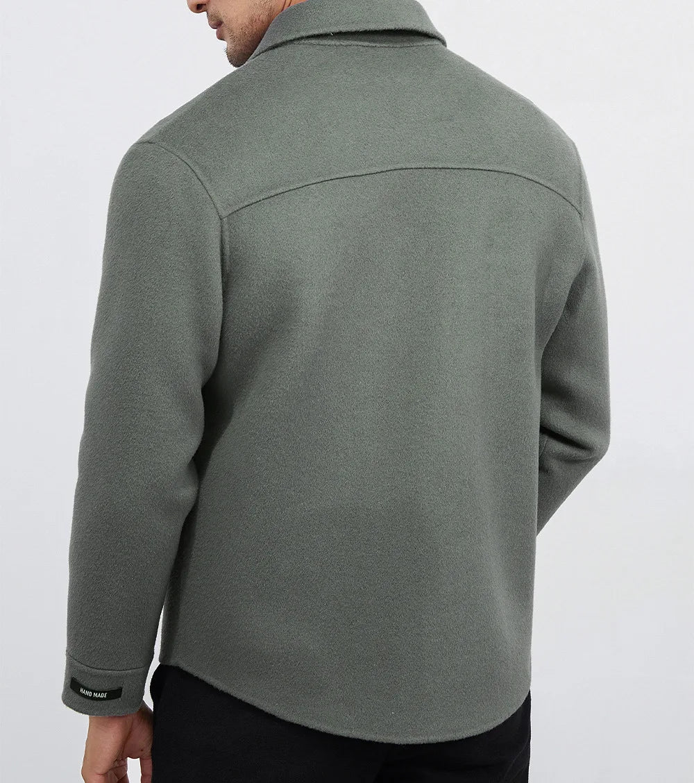 DAVIDSHAO Top Quality EU US Size Luxury Casual Wear Men Wool Coat Jacket Autumn Winter New Style Turn-Down Collar Vintage Coat