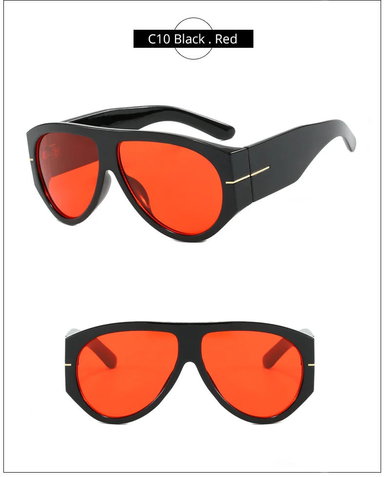 2025 Oversized Pilot Sunglasses for Women Men UV Protection Stylish Eyewear Thick Frame Unique Luxury Designer Sun Glasses Shade