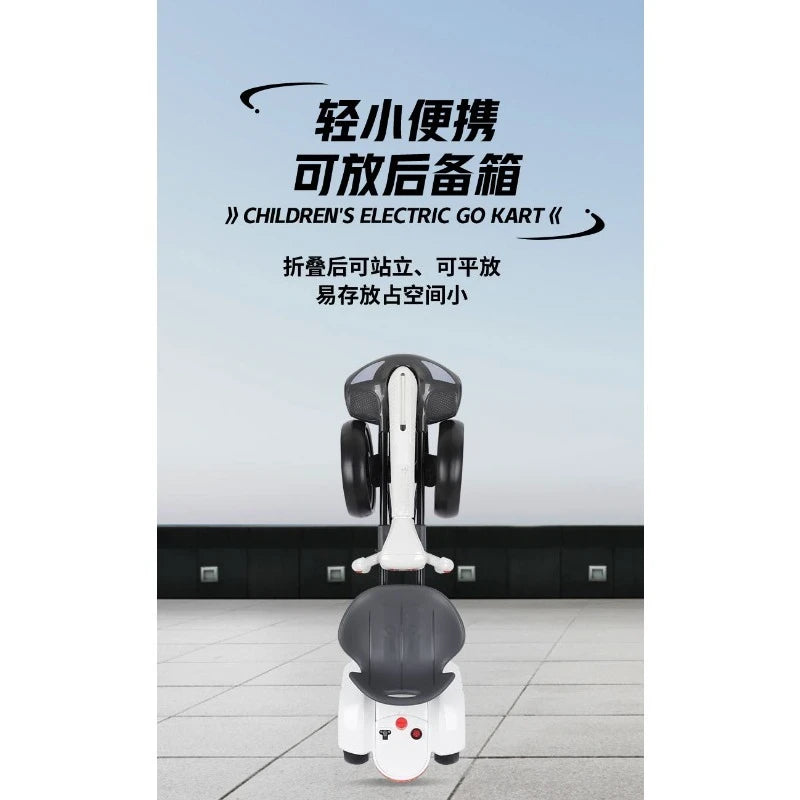 Children's electric kart electric four-wheeler foldable adults can sit in a portable children's car