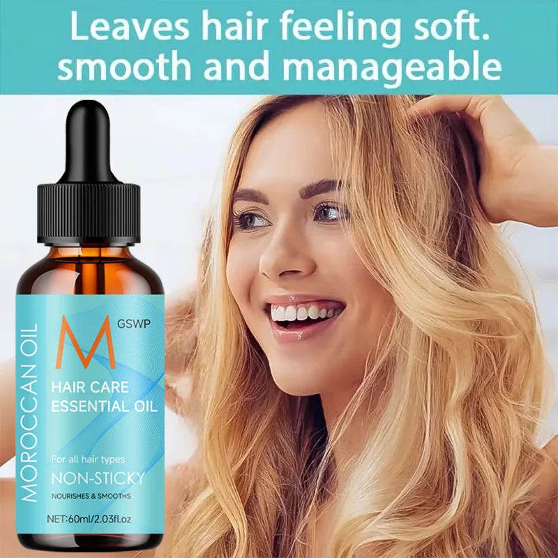 GSWP Moroccan Argan Oil Hair Oil deeply nourishes hair, leaving it smooth, shiny, and effectively tames frizz.60ml