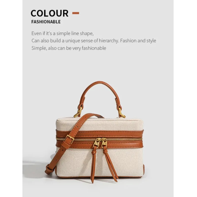 Fashion Box Women Handbags Designer Thick Canvas Shoulder Crossbody Bags Casual Spring and summer Small Purses 2025