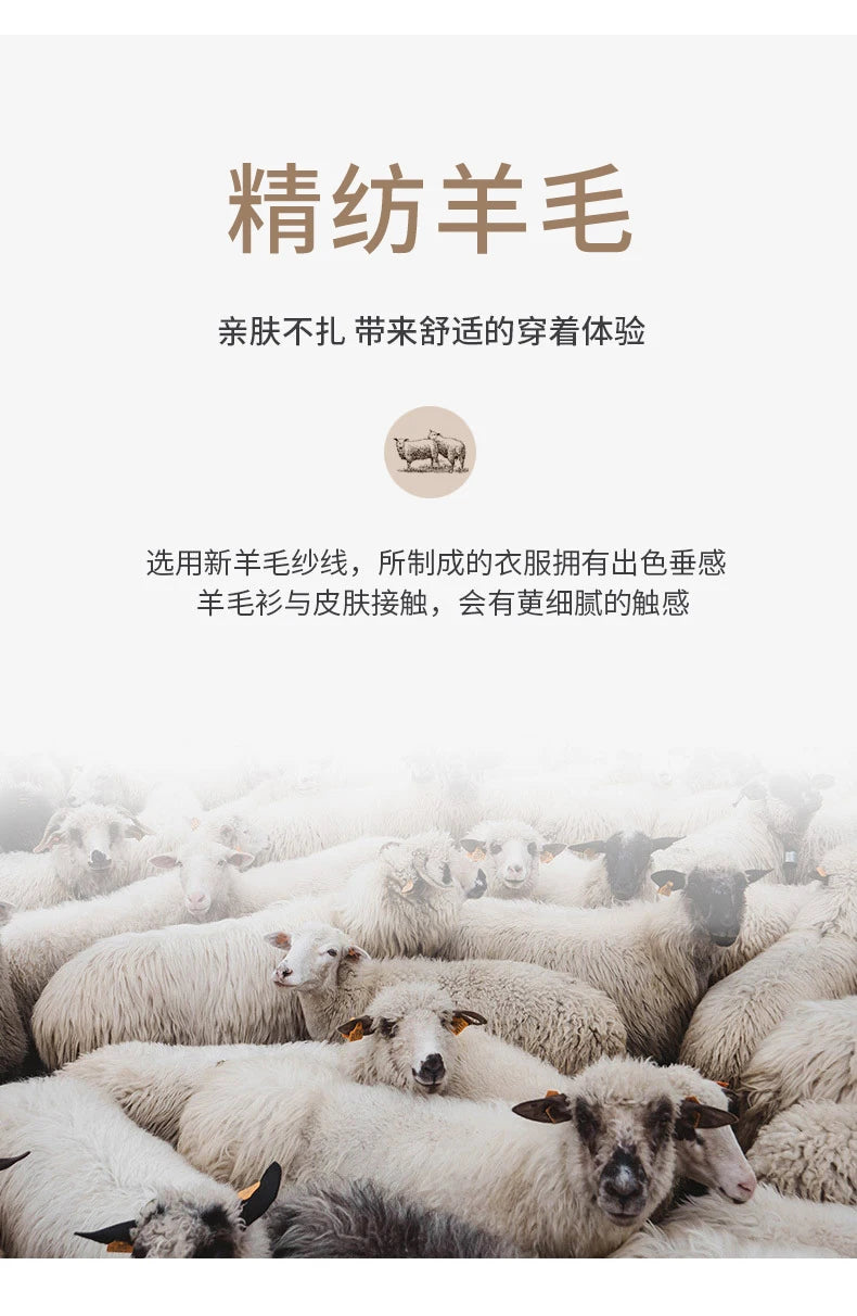 Men's Fine Wool Sweater Polo Collar Pullover Spring Autumn New Cashmere Knitwear Smart Casual Loose Men's Shirts Warm Soft Tops