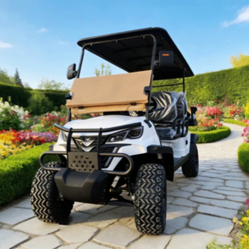 China New 4+2 6 Seat Electric Car Low Speed Electric Off-Road Vehicle Folding Seat Electric Golf Cart With 60V 72V Battery