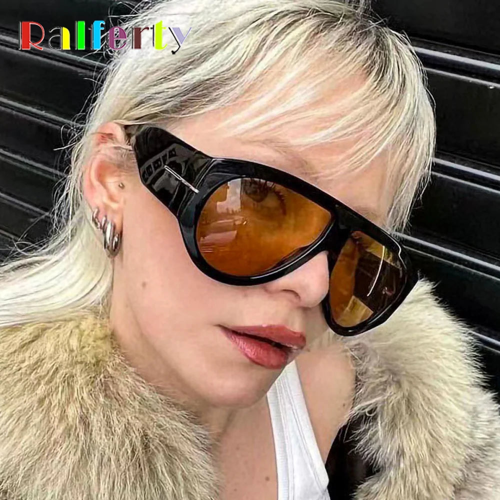 2025 Oversized Pilot Sunglasses for Women Men UV Protection Stylish Eyewear Thick Frame Unique Luxury Designer Sun Glasses Shade