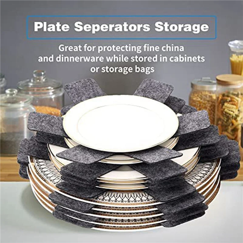 AT21-60 Pot Pan Protectors, 5 Sizes Of Gray Felt Pan And Pan Separator Pads, Non-Slip Pan Divider Pads