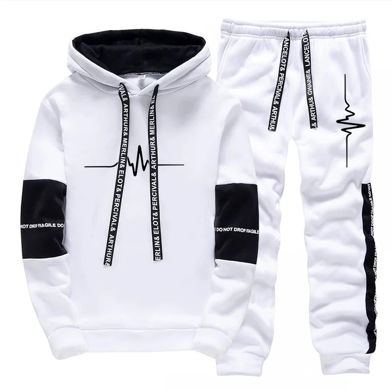 Hooded Casual Men's Tracksuit 2026 Spring Hot Sales Outdoor Daily Sports Single Sweatshirts And Sweatpants Comfort Print Quality