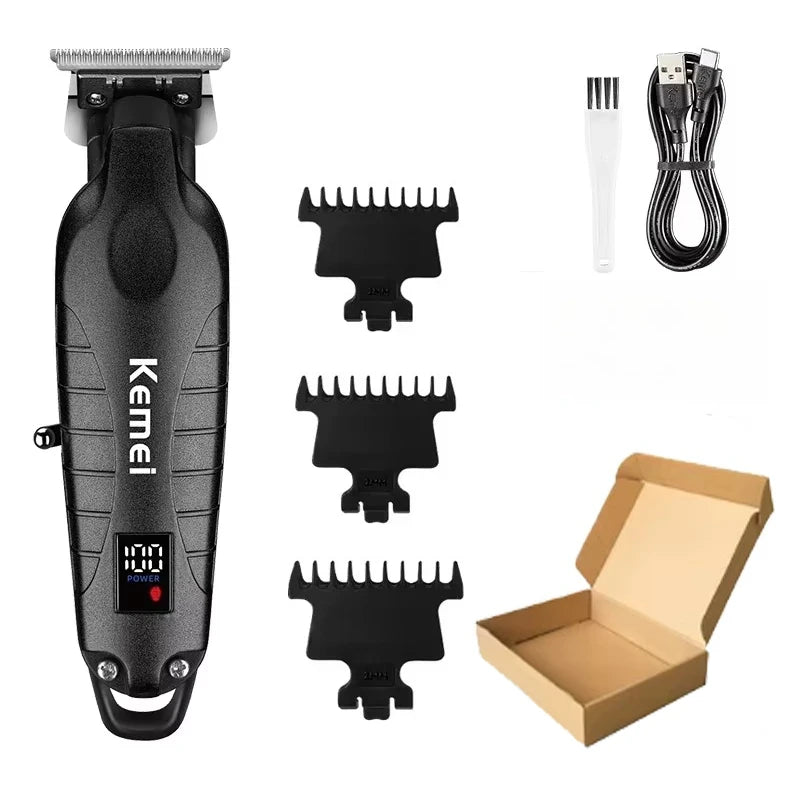 Kemei Km-2293 Barber Cordless Hair Trimmer 0mm Zero Gapped Carving Hair Clipper Professional Electric Finish Cutting Machine