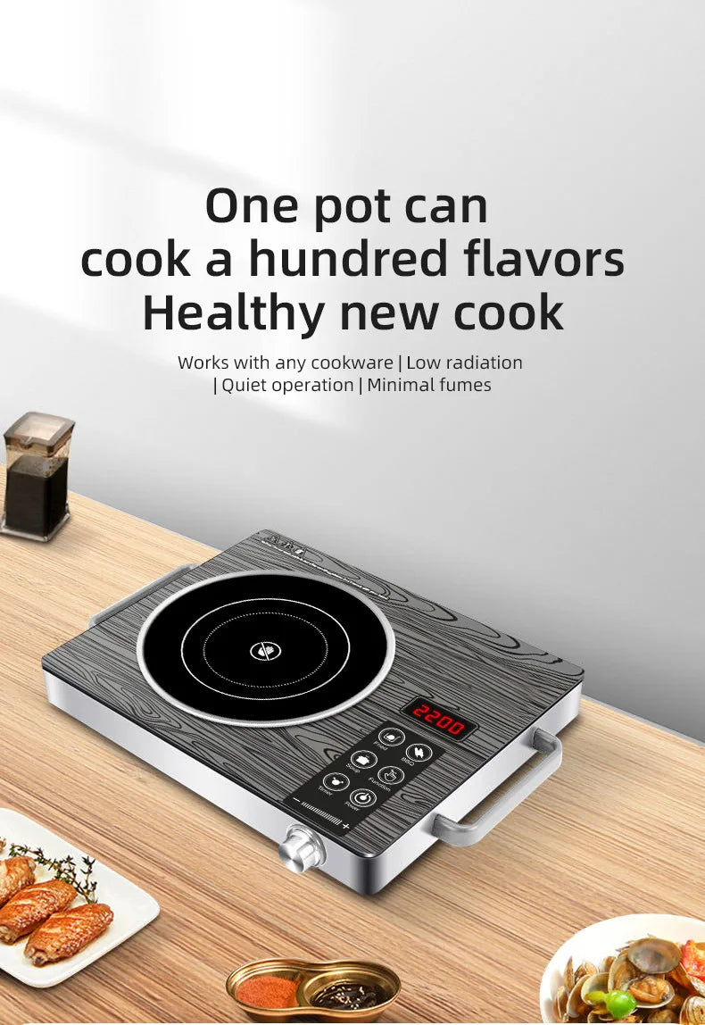 2200W Electric Ceramic Stove Cooktop Tea Maker Electric Hot Plate Heater Stove Heating Furnace Tea Stove Home Water Boiler 220V