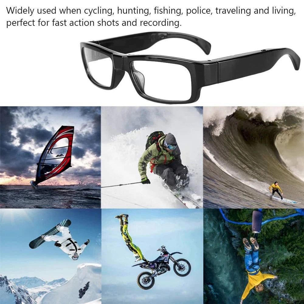 New Glasses With 1080P Outdoor Sports Camera Mini Wifi Intelligent Headset Glasses 110 Wide Angle Lens APP Control Action Camera