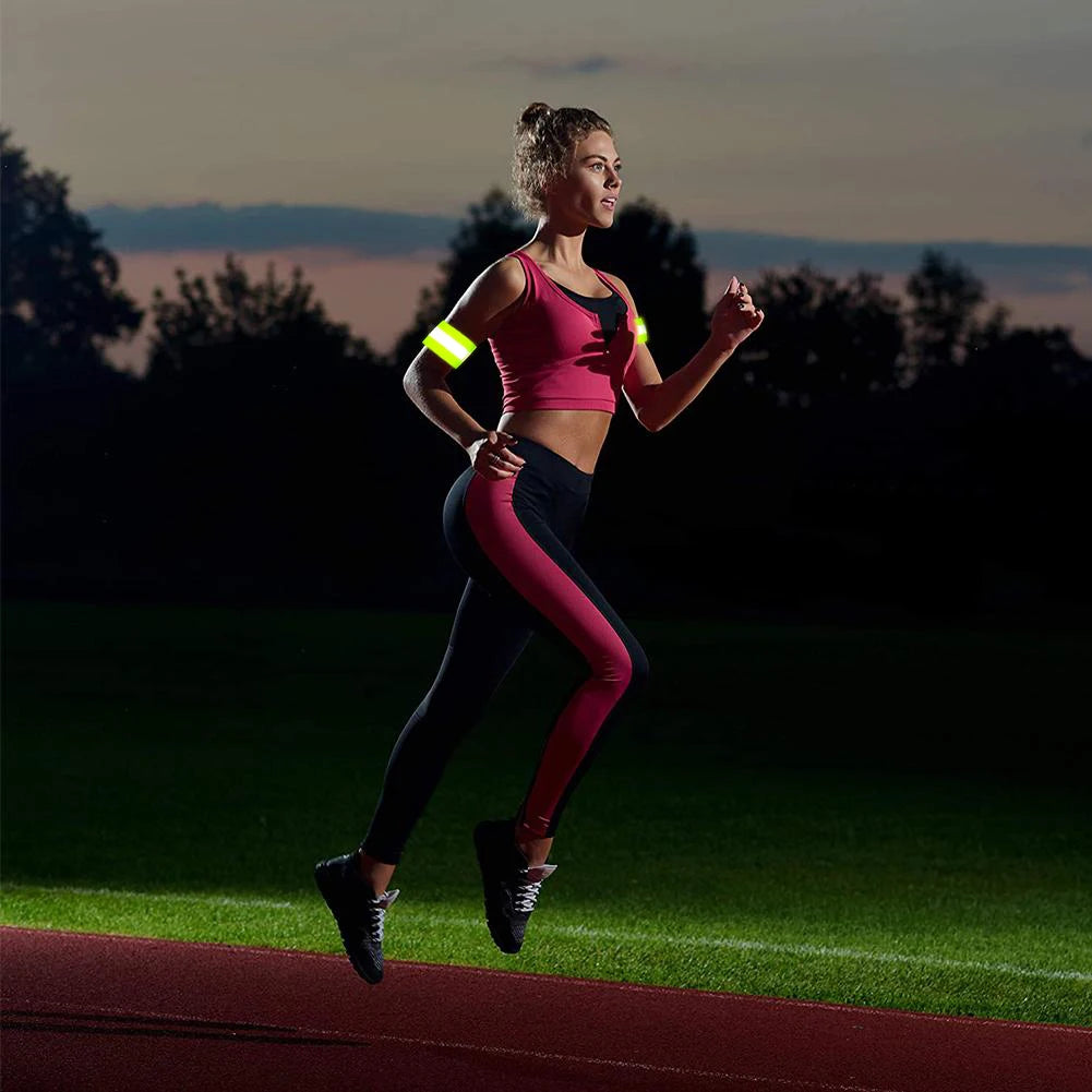 Reflective Bands&Vest Elastic Armband Wristband Ankle Leg Straps Safety Reflector Tape Straps for Night Walking Cycling Running
