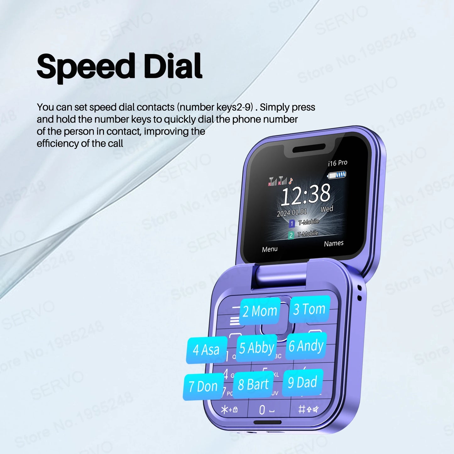 SERVO i16 Pro Mini Flip Mobile Phone Dual SIM Card Speed Dial Magic Voice Blacklist FM Radio 2G GSM Cute Foldable Cellular Phone