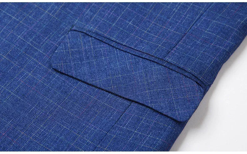 TFETTERS Brand 2025 Spring Mens Wedding Suits Blazer Check Autumn Single Breasted Suits Blazers Men Fashion Blazer for Mens