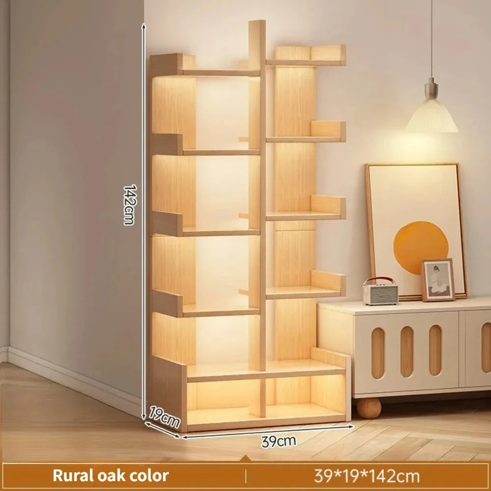 Multi-Level Bookshelf Floor Standing Storage Racks Office Display High Load-bearing Space Saving Stable and Durable Bookshelf