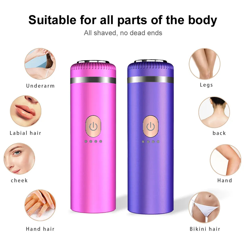Facial Hair Remover for Women, Eyebrow Trimmer Nose Hair Mini Bikini Razor Precise Shaper, Portable Rechargeable Epilator for Li