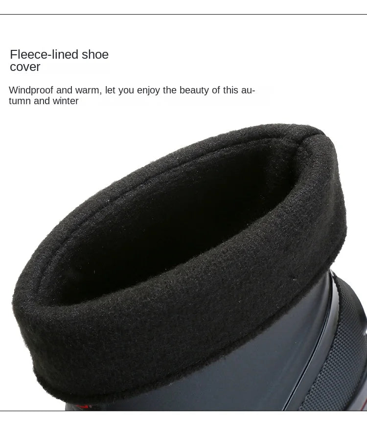 Snow Warm Thick Rain Boots, Kitchen Waterproof and Anti Slip Rain Shoes, Men's Fashionable and Wear-resistant Water Shoes