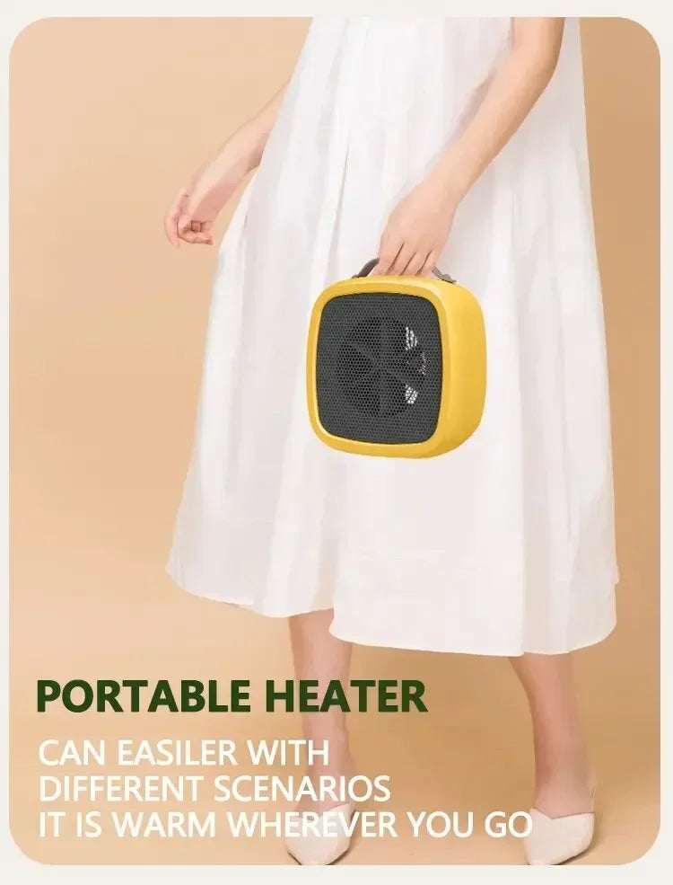 Home mini multifunctional air heater, USB silent powerful small square heater, fast heating fan, office desktop electric heater.