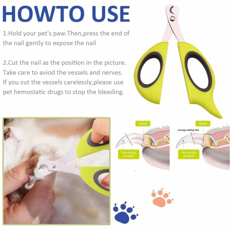 Pet Nail Clippers Cat Dog Claw Toenail Trimmer Cat Nail Scissors Home Sharp Professional Nail Grooming Tool for Small Animals
