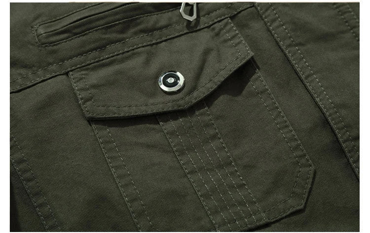 Big Size 6XL Army Cargo Jackets Men Spring Autumn Military Multi-pocket Bomber Coats Male Stand Collar Air Force Tactical Jacket