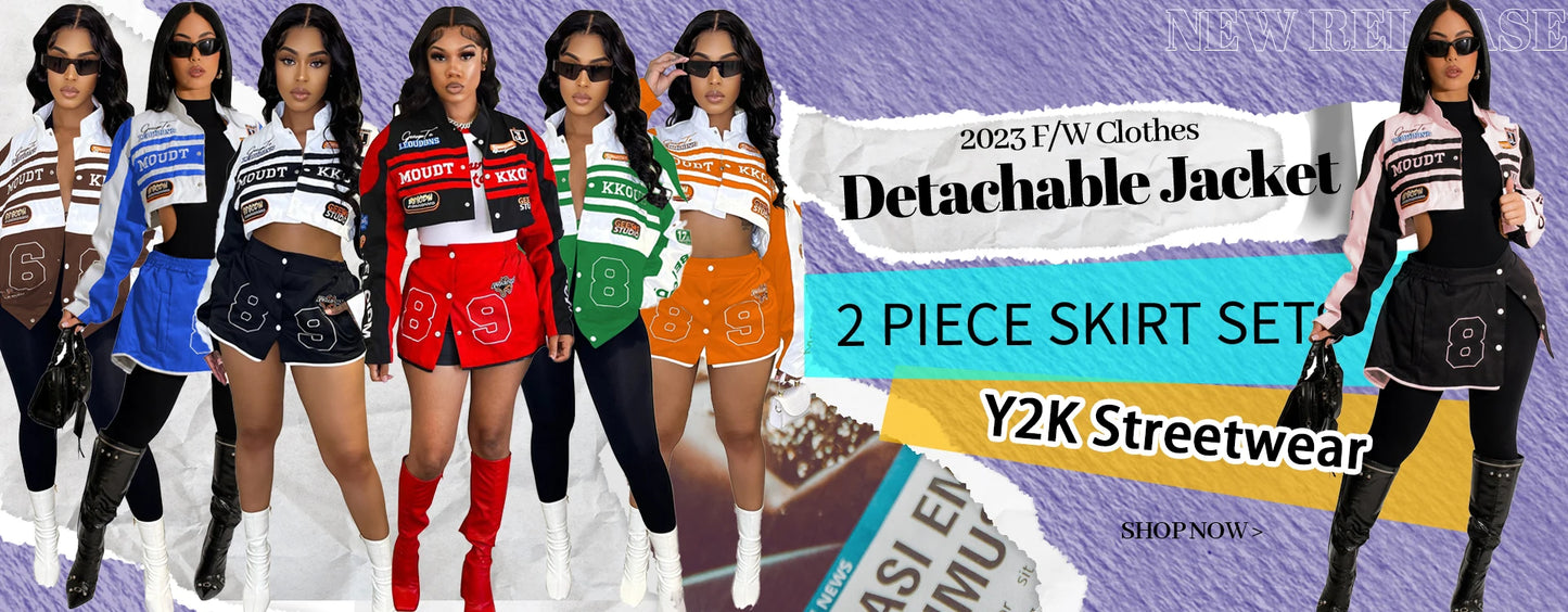 Denim Jean Jackets 2 Piece Pant Set Outfits Women Spring Clothes Y2K Streetwear Sexy Elegant Denim Shorts Two Piece Pant Sets