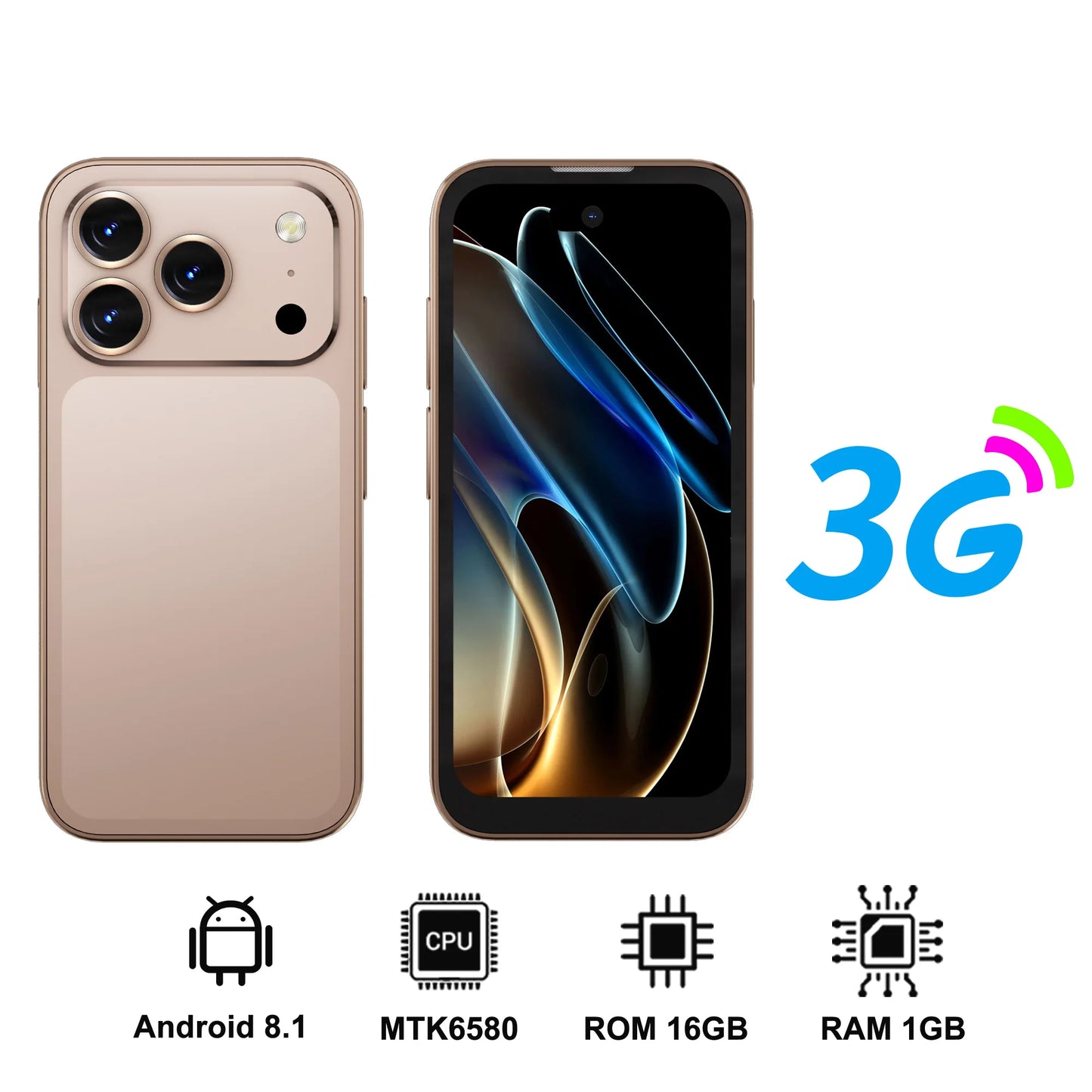 SERVO 17PRO MAX Small Smartphone 3.75" Screen 3G WCDMA Android OS Play Store Face Unlock WiFi Mini Smart Phones Dual SIM Standby