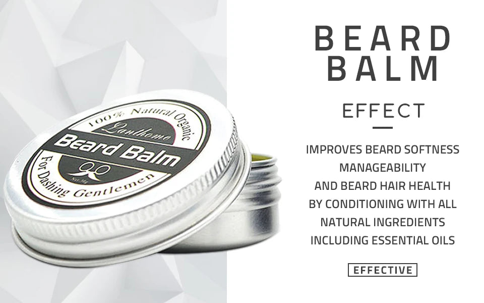 Original Lanthome Beard Balm Conditioner Oil for Growth Grooming Care Organic Moustache Treatment Moustache Wax For Men Hair