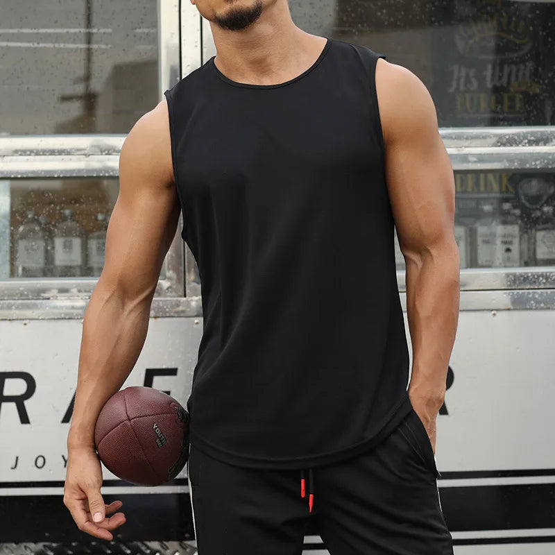 Men's Gym Tank Top Fitness Sleeveless Running Sports T-Shirt Men Quick-drying Training Bodybuilding Gym T-Shirt Men Male Vest