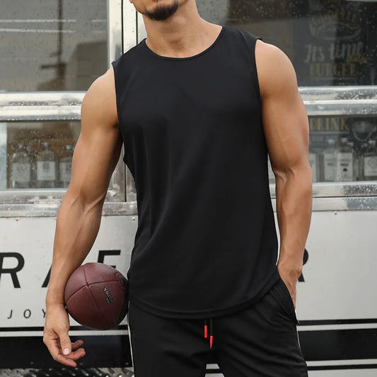 Men's Gym Tank Top Fitness Sleeveless Running Sports T-Shirt Men Quick-drying Training Bodybuilding Gym T-Shirt Men Male Vest