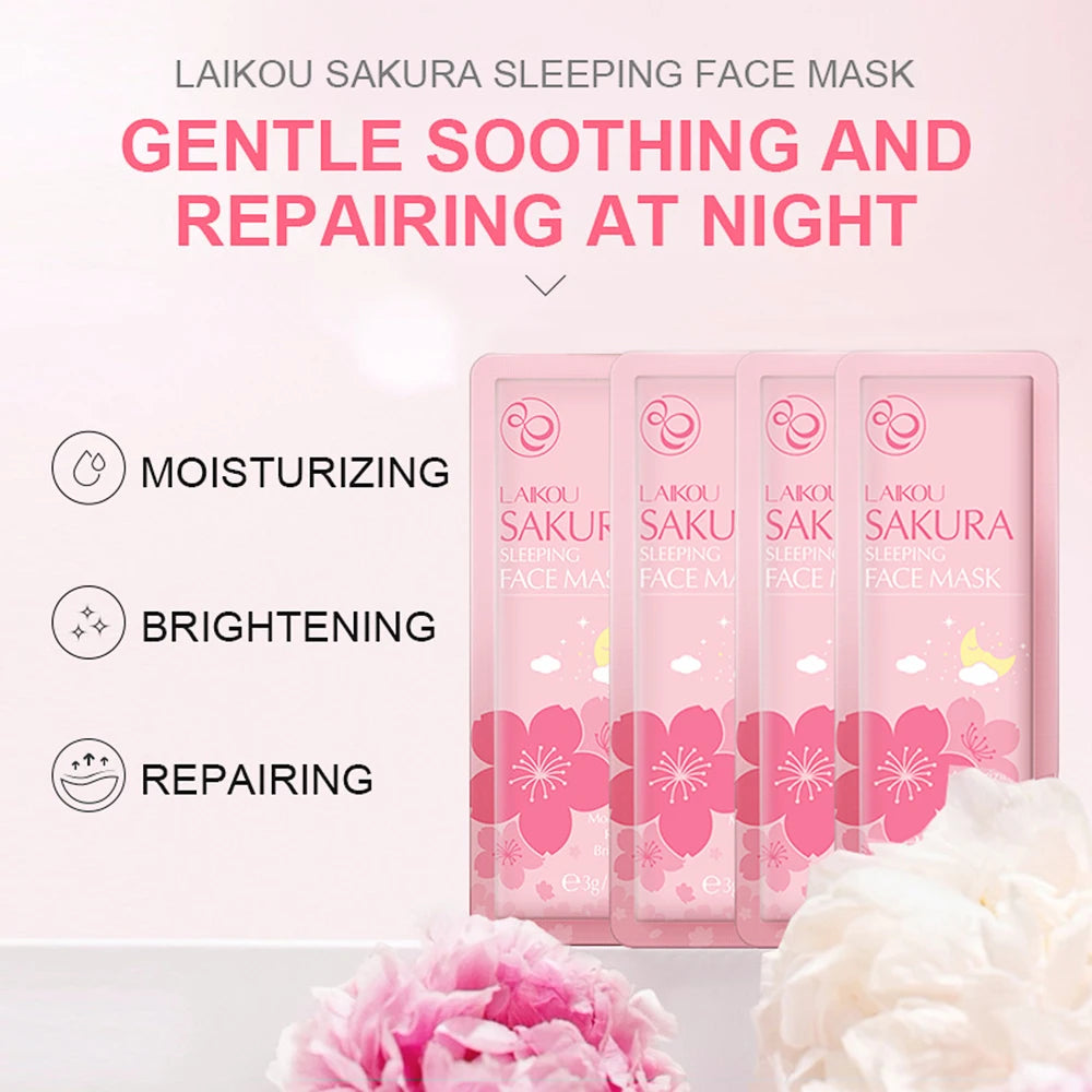 LAIKOU Sakura Facial Cleansing Skincare Set Moisturize Beauty Health Eye Mask Lip Mask Korean Facial Care Products Kit