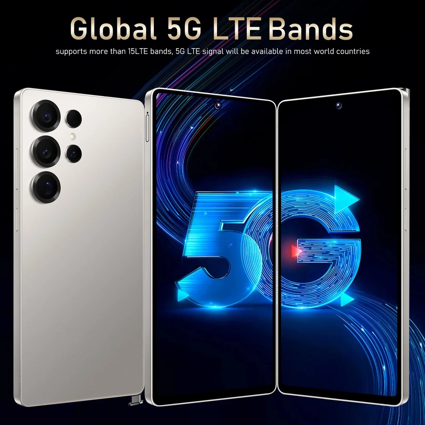 Global Vision S25 Ultra Smartphone 5G Android 12 8GB RAM 512GB ROM 6.8 Inch Phone 1920x1080HD 24+48MP 4 5G Network Mobile Phones
