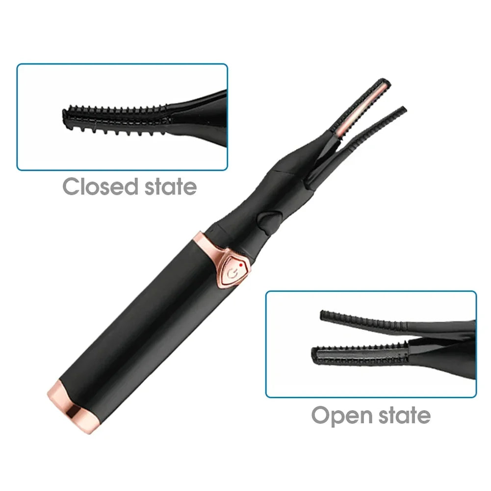 Portable Heated Eyelashes Curling Tool, Natural Fake Eye Lash, Beauty Supplies, USB, 3 Temperature Mode