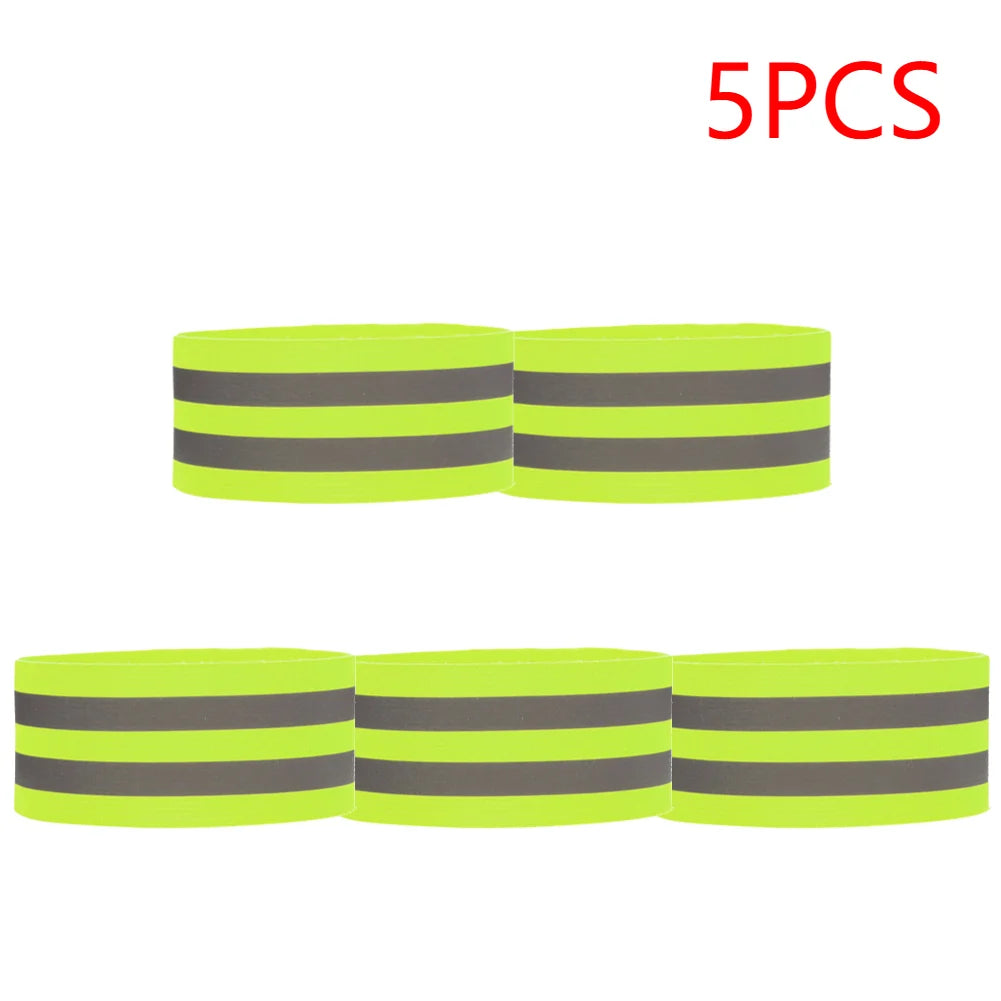 Reflective Bands&Vest Elastic Armband Wristband Ankle Leg Straps Safety Reflector Tape Straps for Night Walking Cycling Running