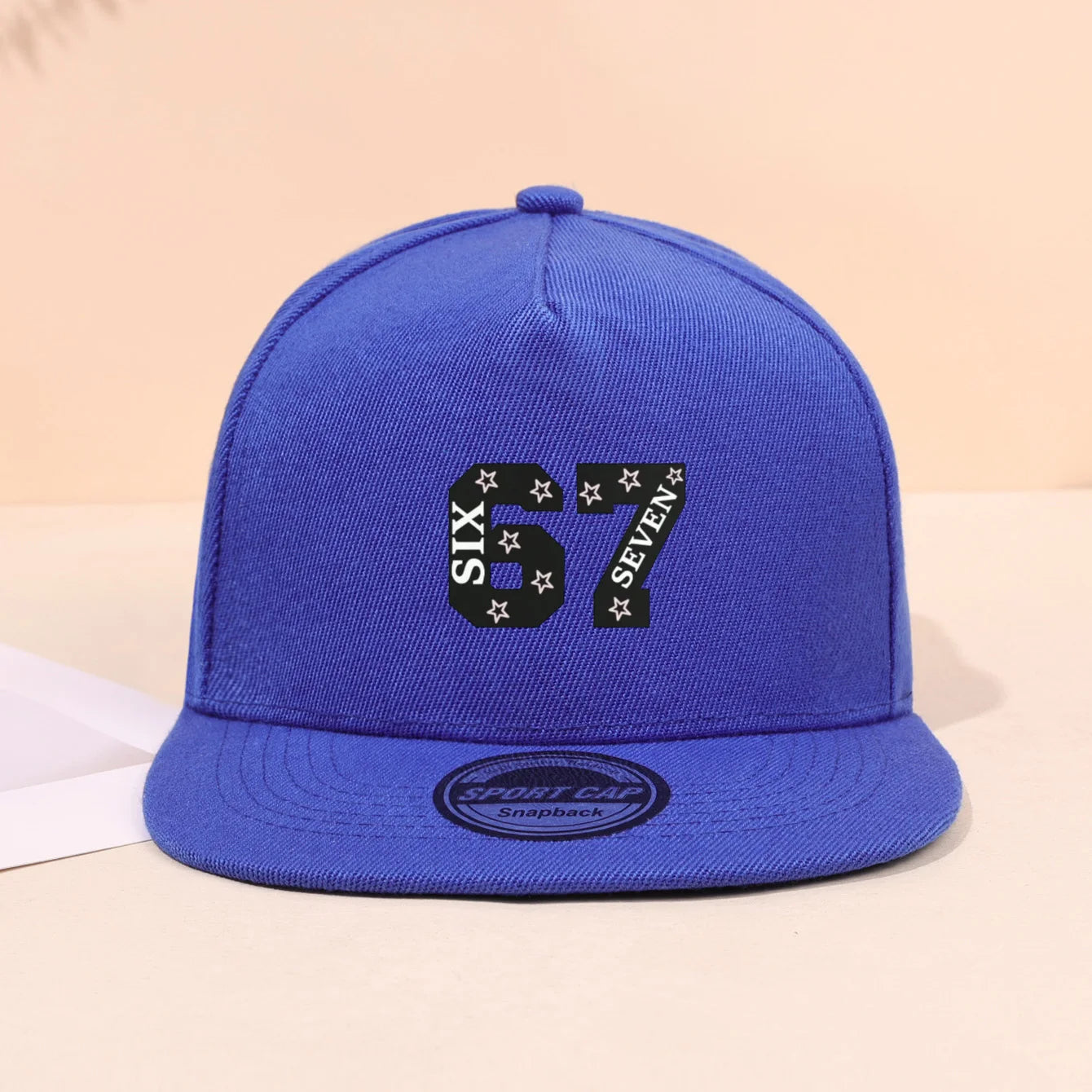 1PC breathable flat brimmed hat! 67 star trendy logo+adjustable head circumference, no sweat during daily travel