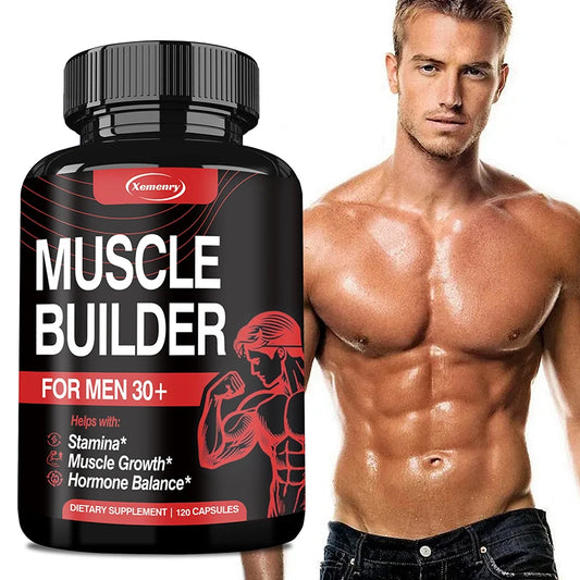 Muscle Builder for Men 30+ - Boosts Muscle, Strength and Endurance, Supports Hormone Balance