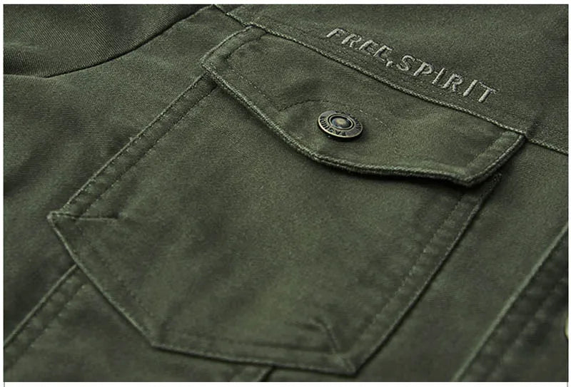 Men's Lightweight Cotton Military Jackets Spring Autumn Casual Multi-pocket Army Pilot Cargo Flight Bomber Jacket Men Clothing