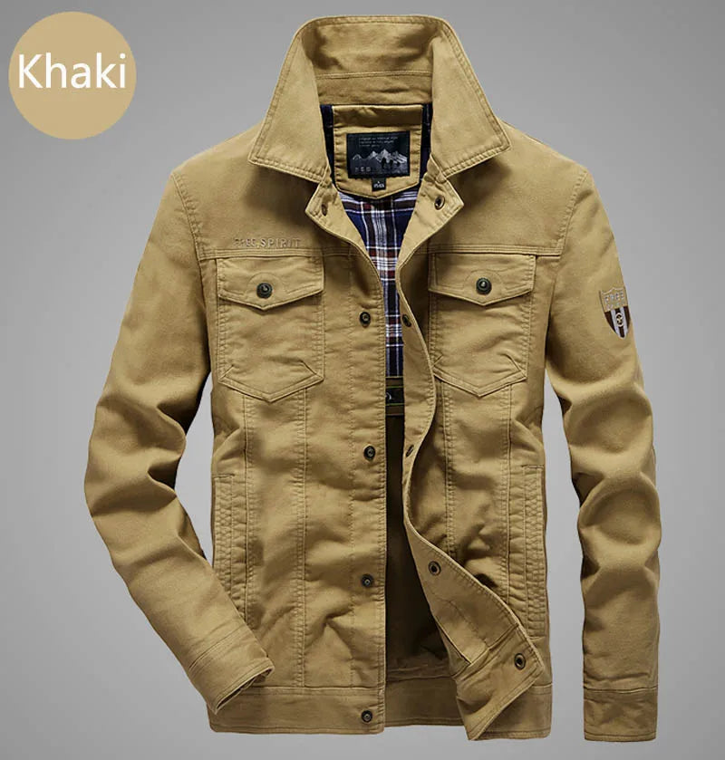 Men's Lightweight Cotton Military Jackets Spring Autumn Casual Multi-pocket Army Pilot Cargo Flight Bomber Jacket Men Clothing