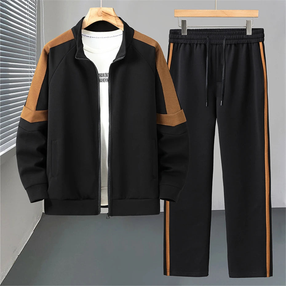 10XL Plus Size Tracksuit Men Spring Autumn Sets Jacket Sweatshirt Pants Fashion Casual Male Suits Jacket Big Size 10XL