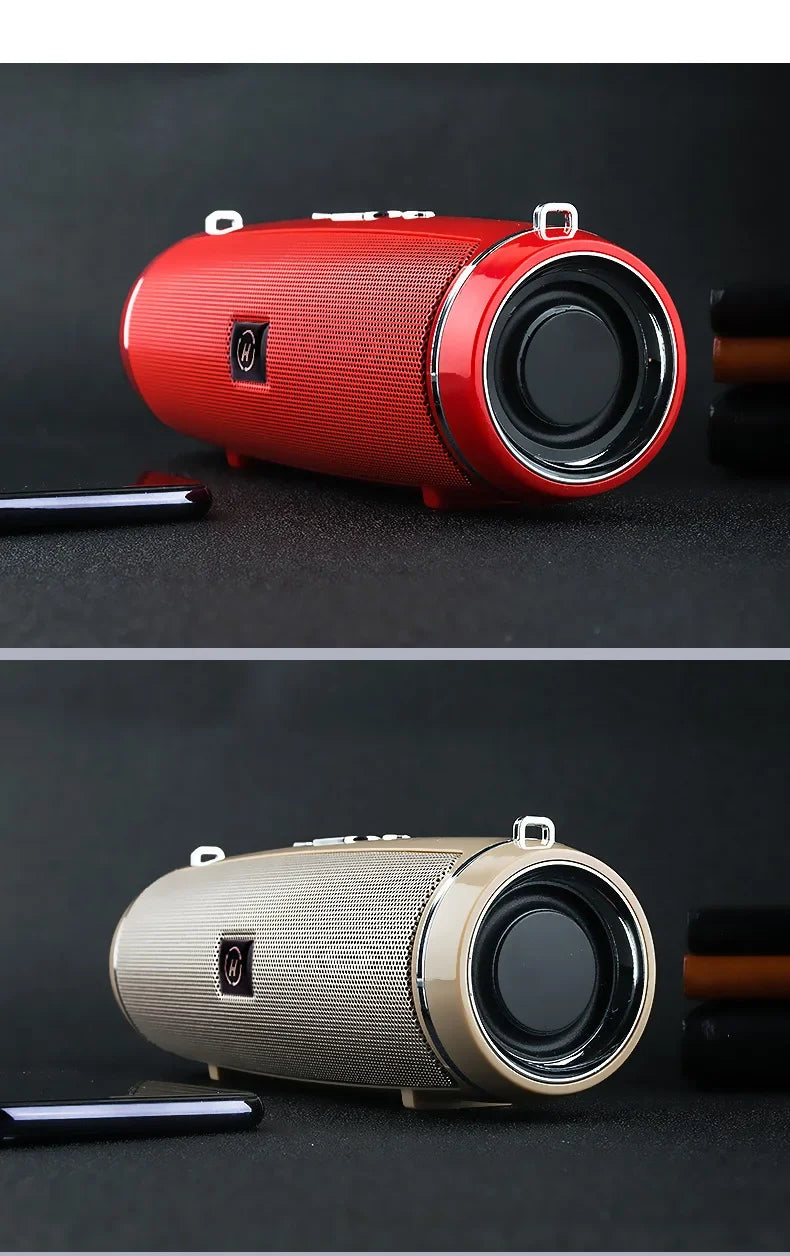 Portable Wireless Bluetooth Speaker 3D Stereo Surround Speaker Outdoor FM Radio Multifunctional Pillar Waterproof TWS Subwoofer