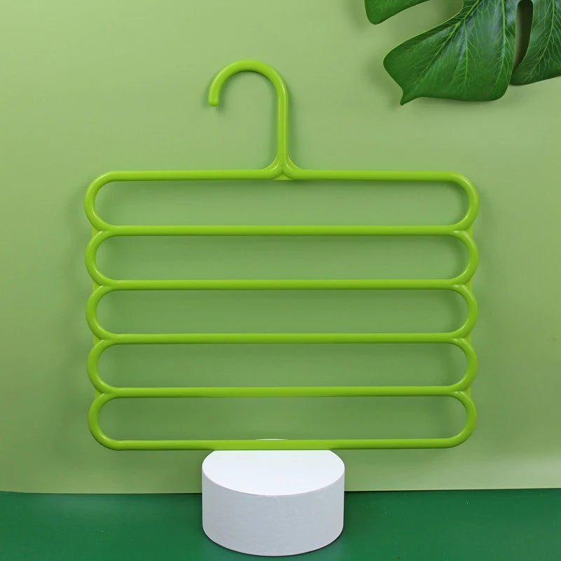 Clothes Hangers Trousers Hangers Holders Closet Storage Organizers 5 Layers Pants Towel Scarfs Racks Storage Organization