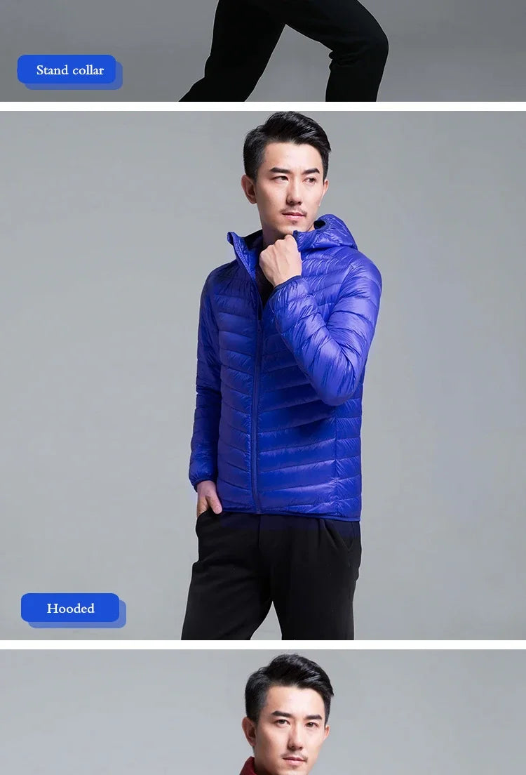 2024 New Arrivasl Men's Ultra Lightweight Packable Down Jacket Autumn Spring Winter Water and Wind-Resistant Breathable Coat