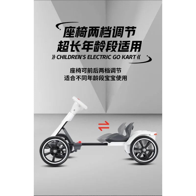 Children's electric kart electric four-wheeler foldable adults can sit in a portable children's car
