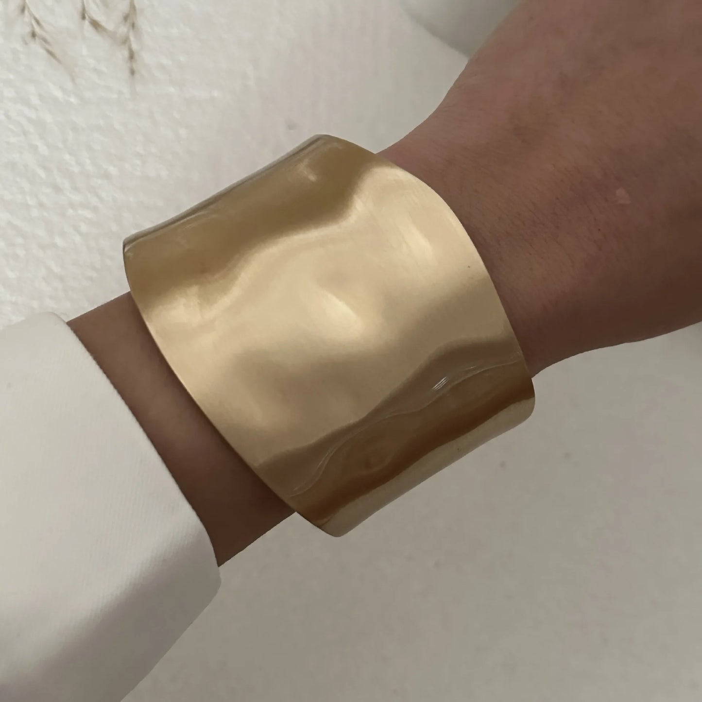 DIEZI Punk Hip Hop Geometric Cuff Bangles Exaggerated Irregular Gold Silver Color Metal Spring Bangles For Women Men Bracelet