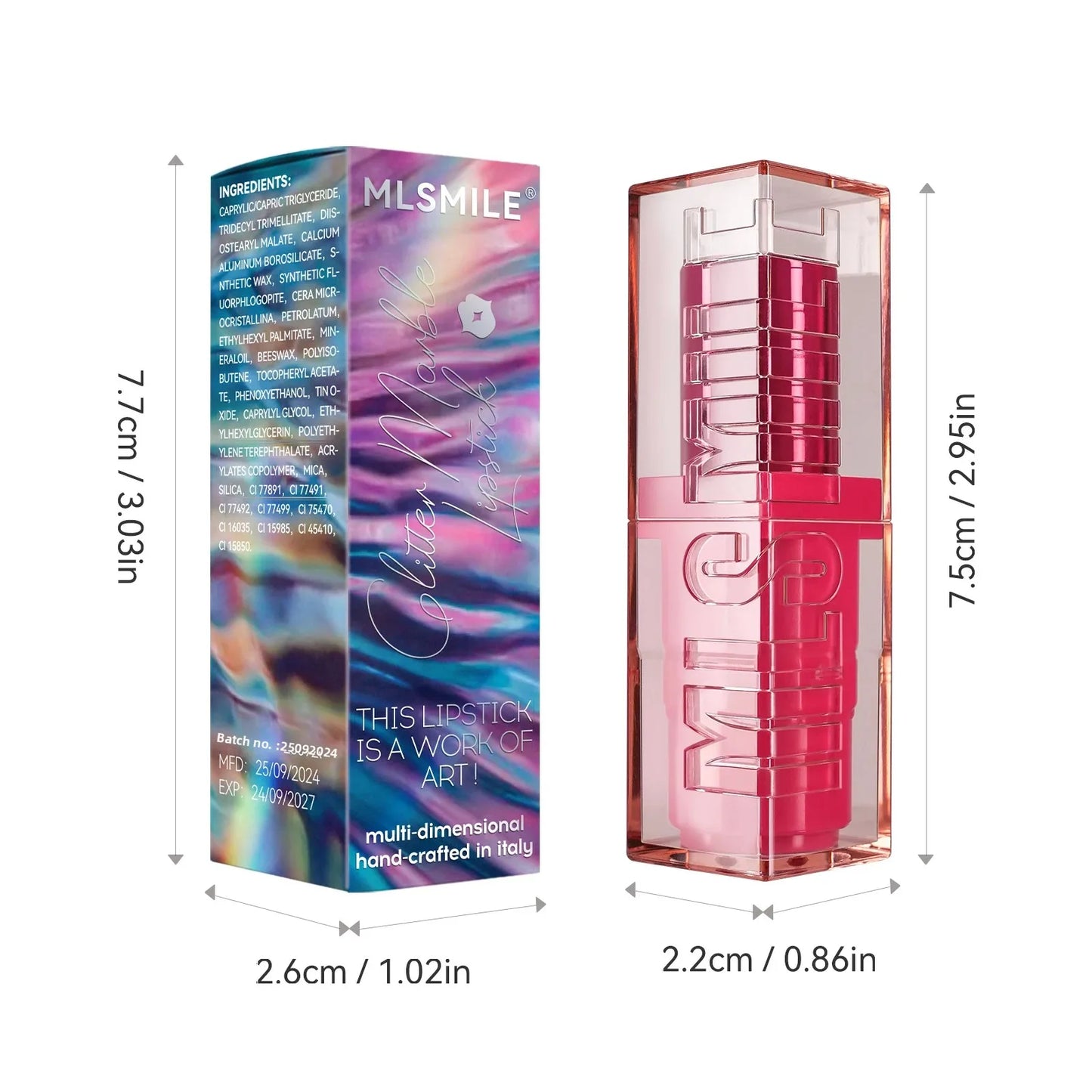 Spiral Star Lipstick Moisturizing Waterproof Matte Glitter Marble Non Stick Long Lasting Lip Gloss Pearlescent Shine