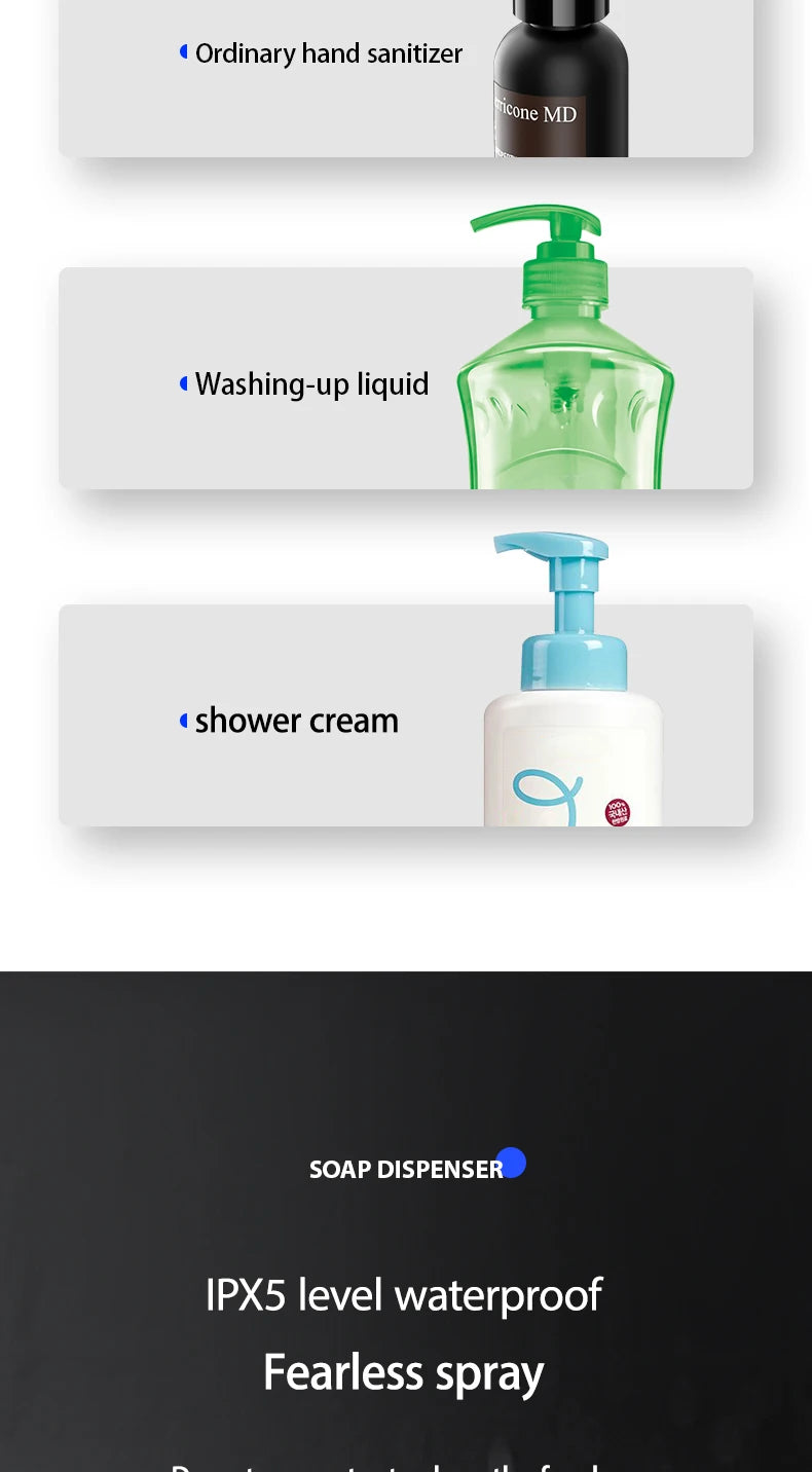 Wall Mount Automatic Foam Soap Dispensers LED Display Electric Touchless Infrared Sensor Foam Machine Liquid Dispensary