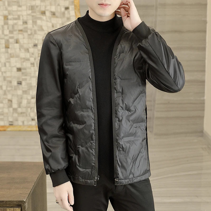 Men's Long Wool Coat High Quality Trendy Fashion Handsome Solid Color Wool Trench Coat with Removable Thickened down Inner Liner